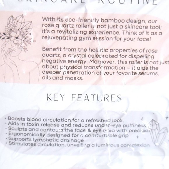 Rose Quartz Eye Roller - Depuffing & Sculpting - Picture 3 of 3